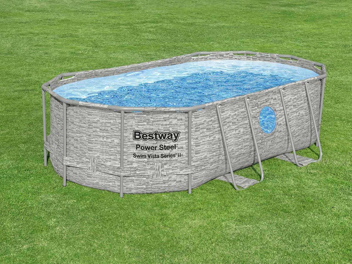 Bestway - Power Steel SwimVista ovale, 427x250x100cm, FAC, bâche, échelle - Image 3