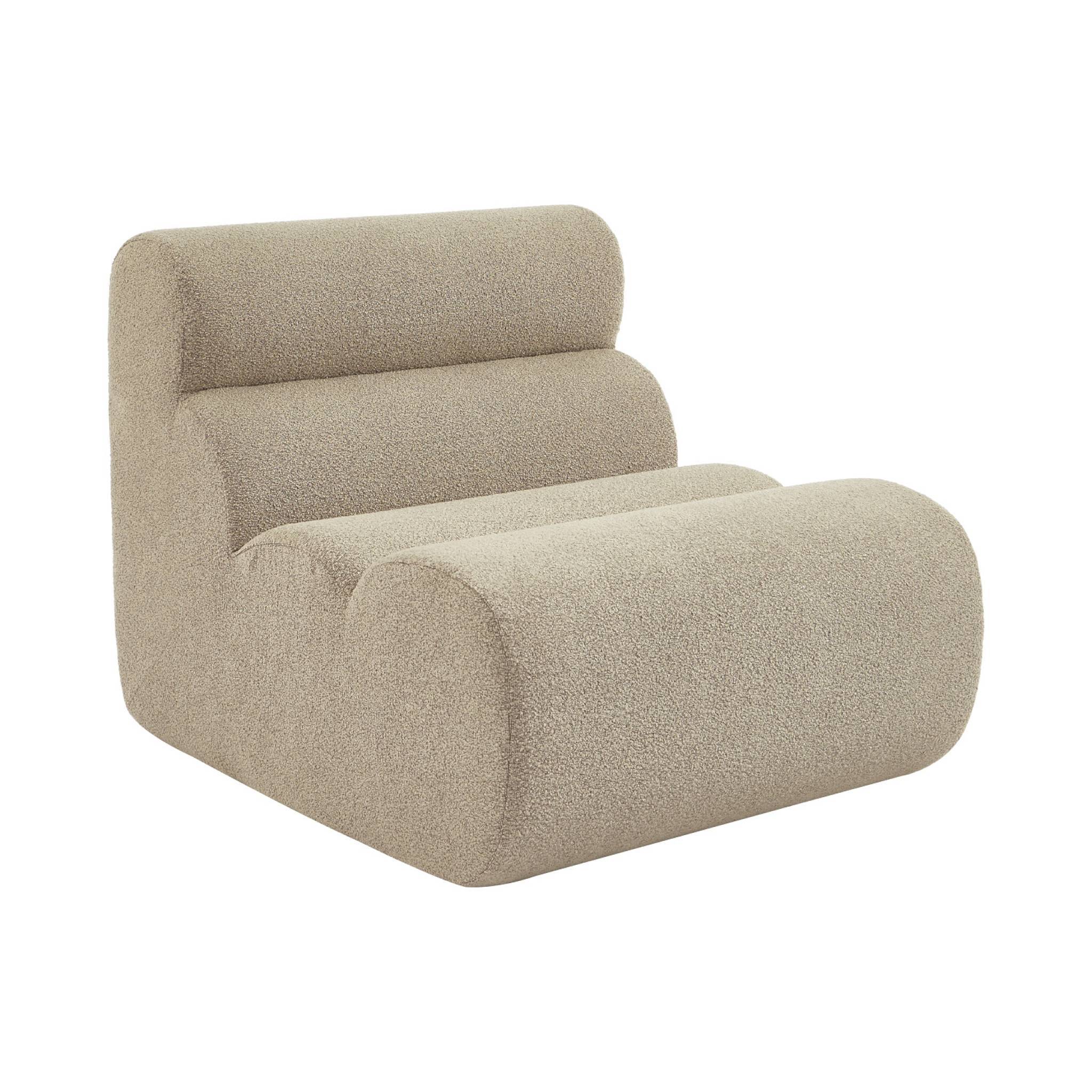 sweeek - Chauffeuse bouclette texturée beige 1 place - L 81 x P 99 x H 75cm - Nova | sweeek - Image 2