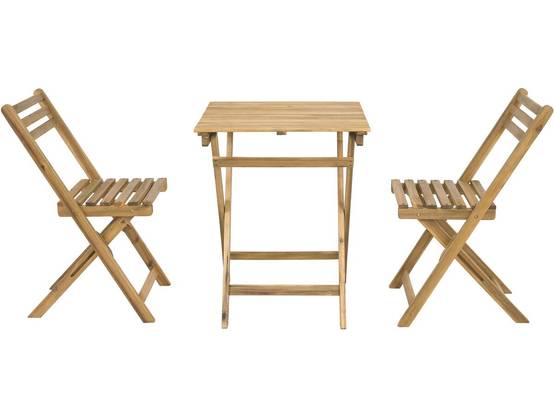 Ensemble Table Et Chaises De Jardin "aldo" En Bois - 2 Places - Marron -habitat Et Jardin - Image 1
