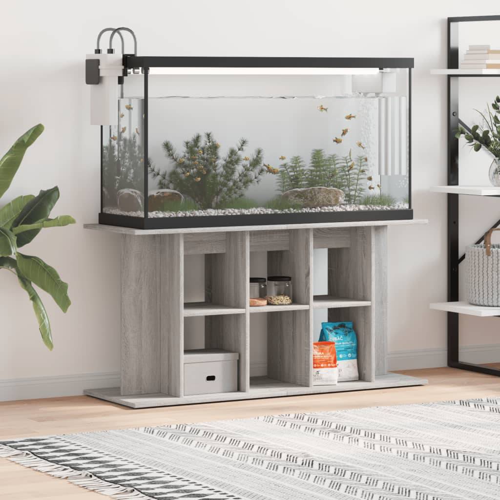 Meuble pour Aquarium Bois d'Ingénierie pour Salon avec Rangement 120x40x60 cm Gris Sonoma - ComfortXL Outdoor Living - Image 1