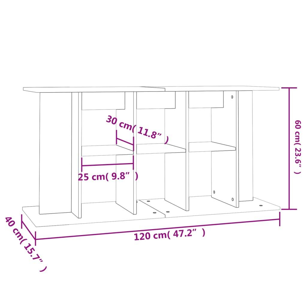 Meuble pour Aquarium Bois d'Ingénierie pour Salon avec Rangement 120x40x60 cm Gris Sonoma - ComfortXL Outdoor Living - Image 8