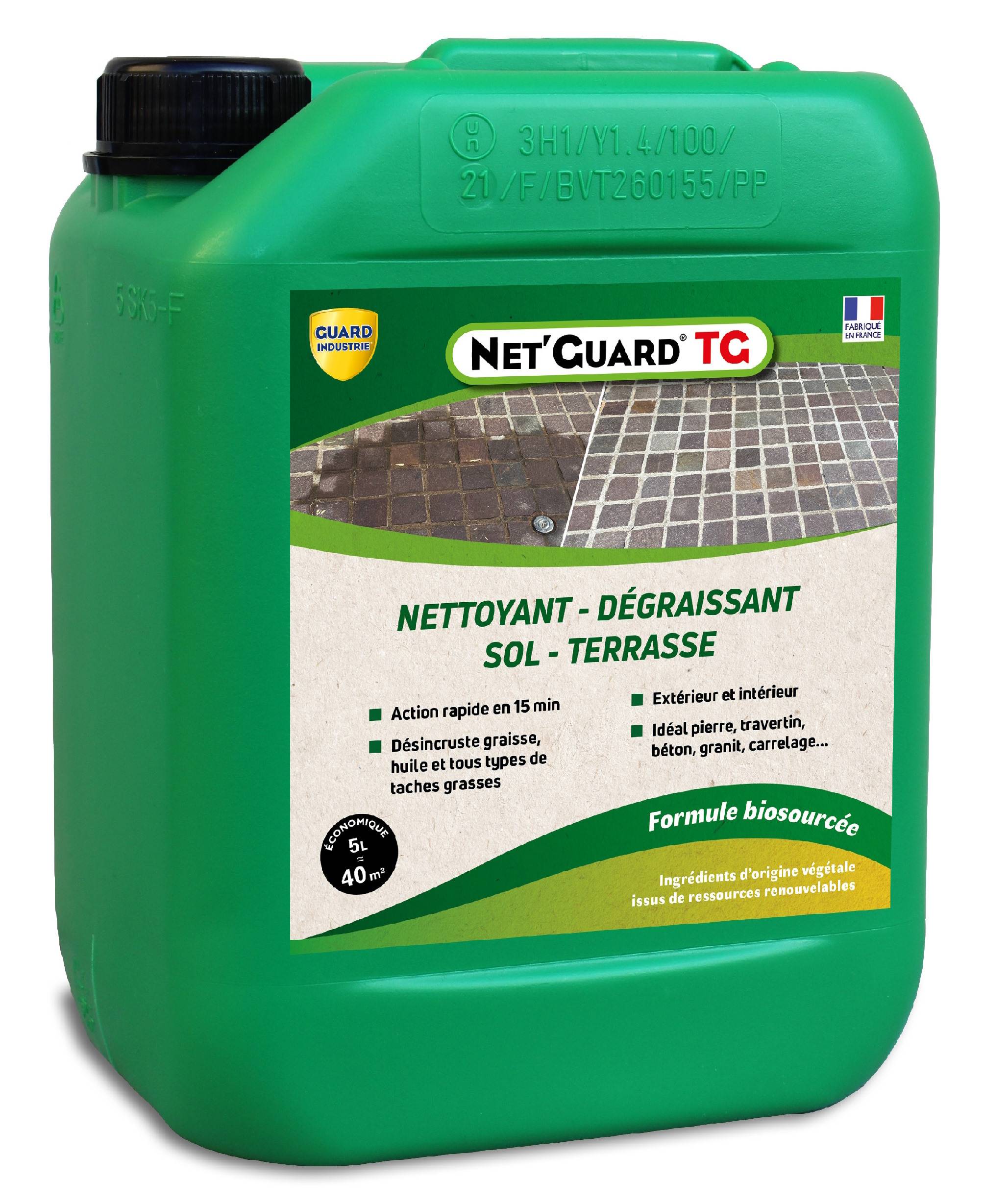 Nettoyant Désincrustant Gras Saletés Net Guard Tache Grasse Formule Végétale Agit 30 Min Toute Pierre Travertin Marbre 5L 40m2 - Image 1