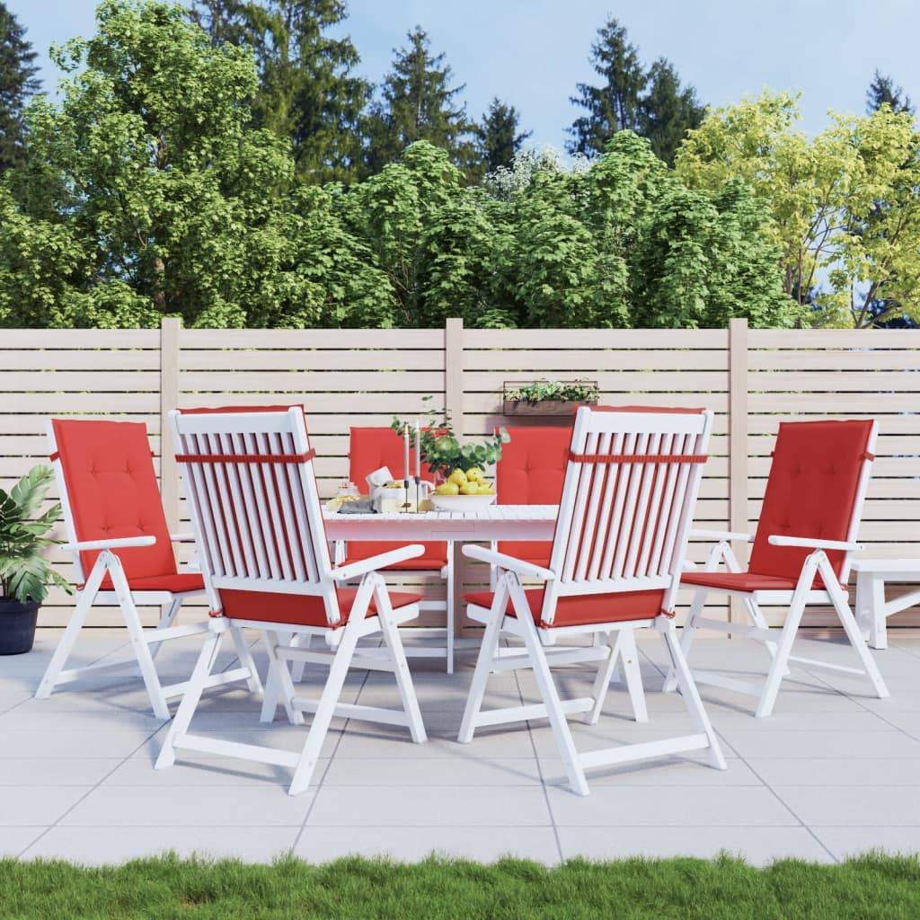 PANGIVO - Coussins de chaise de jardin dossier haut polyester rouge 120 x 50 x 3 cm, poids:2.8kg - PANGIVO - Image 1