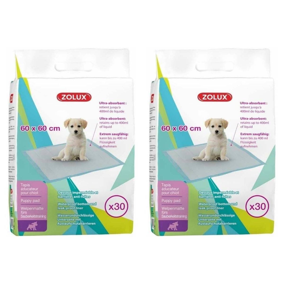 Zolux - Tapis éducateur ultra-absorbant pour chiots (Lot de 2) - Image 1