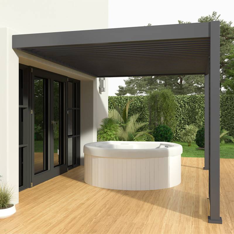Ombrea - Pergola bioclimatique Ombréa VS adossée 3x4M - anthracite - V2 - Image 2
