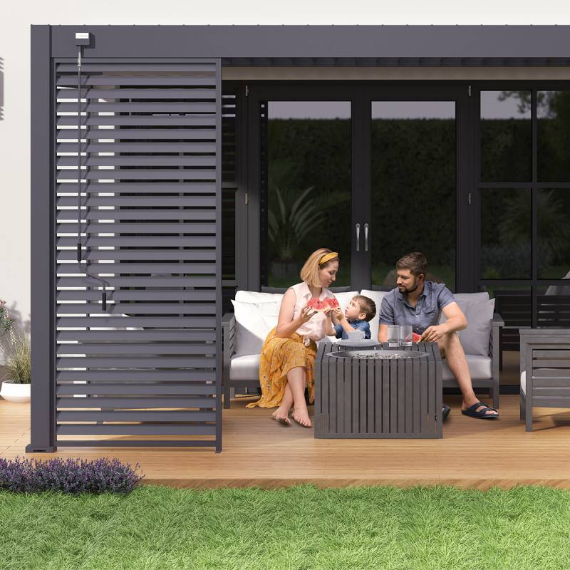Ombrea - Pergola bioclimatique Ombréa VS adossée 3x4M - anthracite - V2 - Image 1