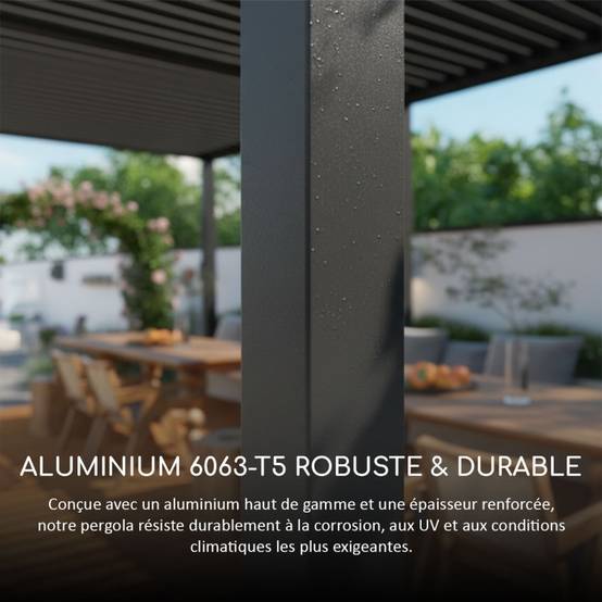 Ombrea - Pergola bioclimatique Ombréa VS adossée 3x4M - anthracite - V2 - Image 8