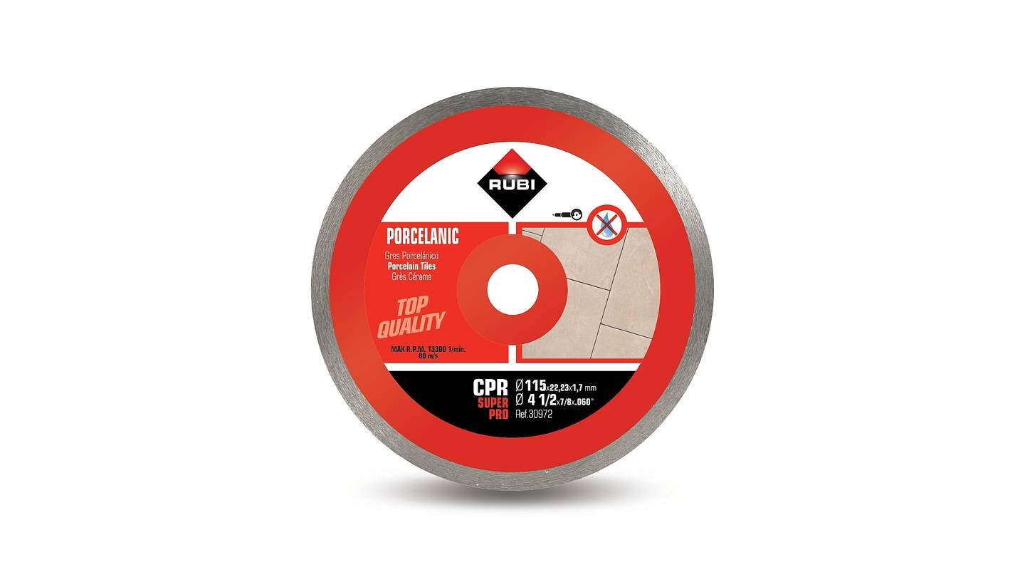 Disque diamant grès porcelaine continu RUBI CPR 115 SUPERPRO - Gamm vert