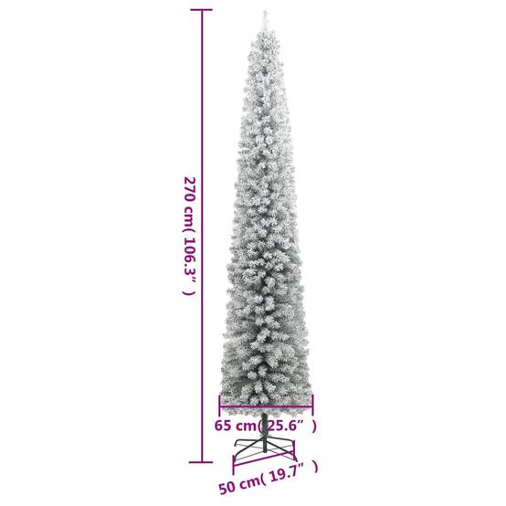 ComfortXL - Sapin de Noël artificiel enneigé mince 270 cm PVC gain de place – ComfortXL Outdoor Living - Image 7