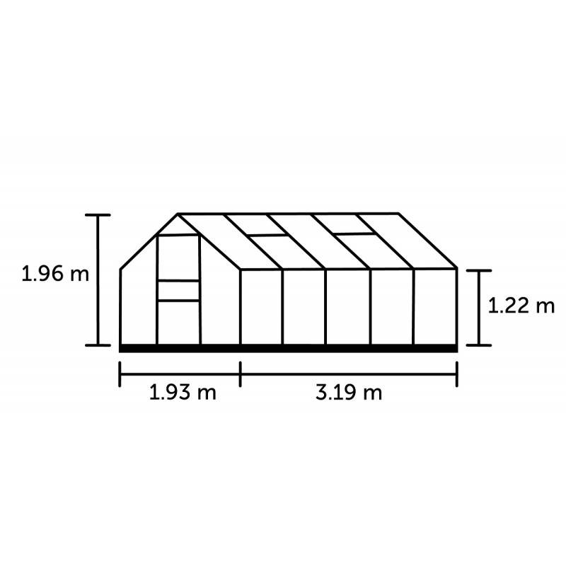 Halls - Serre en verre horticole 6,2 m² - Popular 106, vert - Halls - Image 4