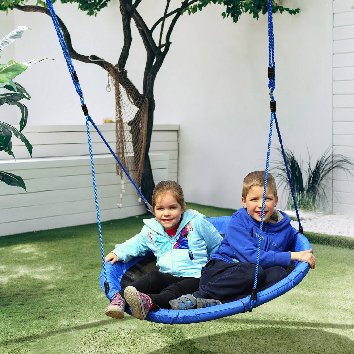 Balançoire de jardin pour enfants de 3 à 8 ans, utilisable à l'intérieur comme à l'extérieur, dimensions 100 x 180 cm, charge maximale 100 kg - Image 4