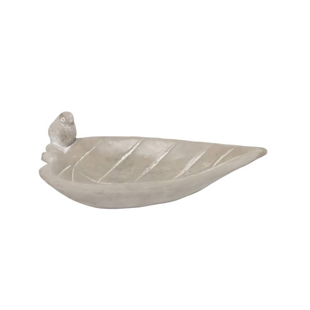 Bain d'oiseaux en béton gris 24 x 13 x 8 cm Chemin de campagne - Image 1