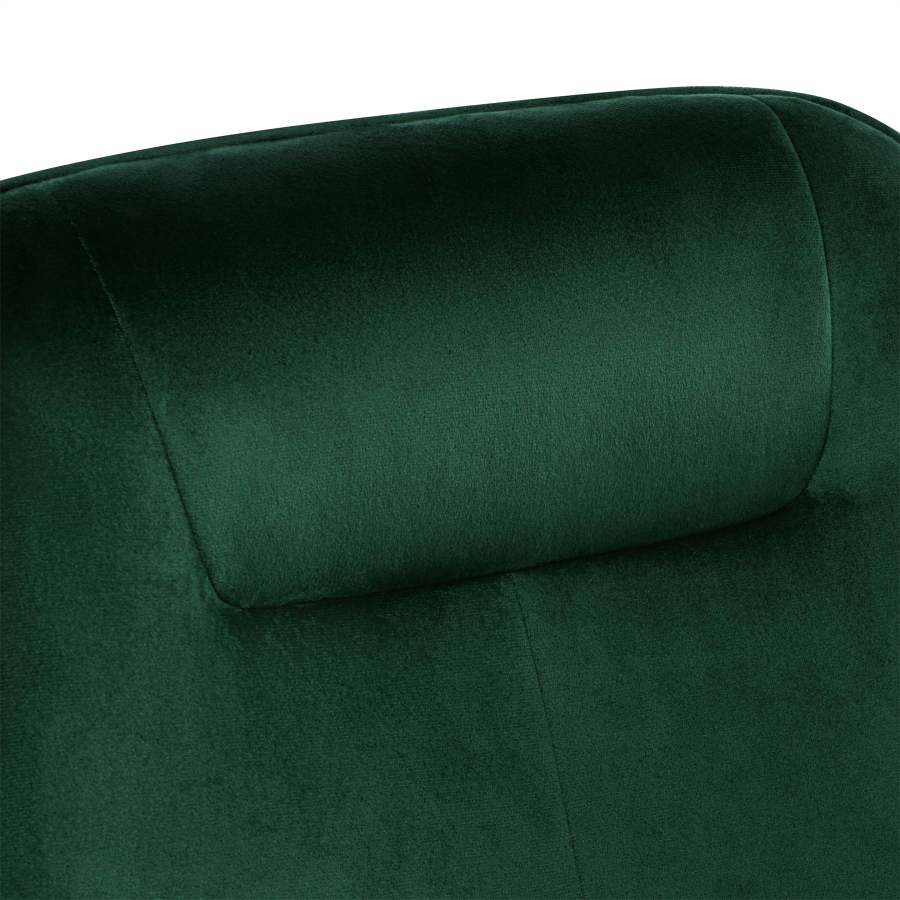 0 - Fauteuil à Bascule  Rembourré en Velours Moderne  pour Salon, Chaise à Bascule à Dossier Haut avec Pieds en Bois, Vert Foncé - Image 2