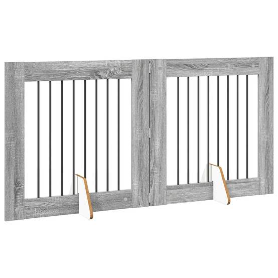 ComfortXL - Barrière de Sécurité Pliable pour Chien Intérieur Bois avec Supports 160,5cm Sonoma Gris - ComfortXL Outdoor Living - Image 3