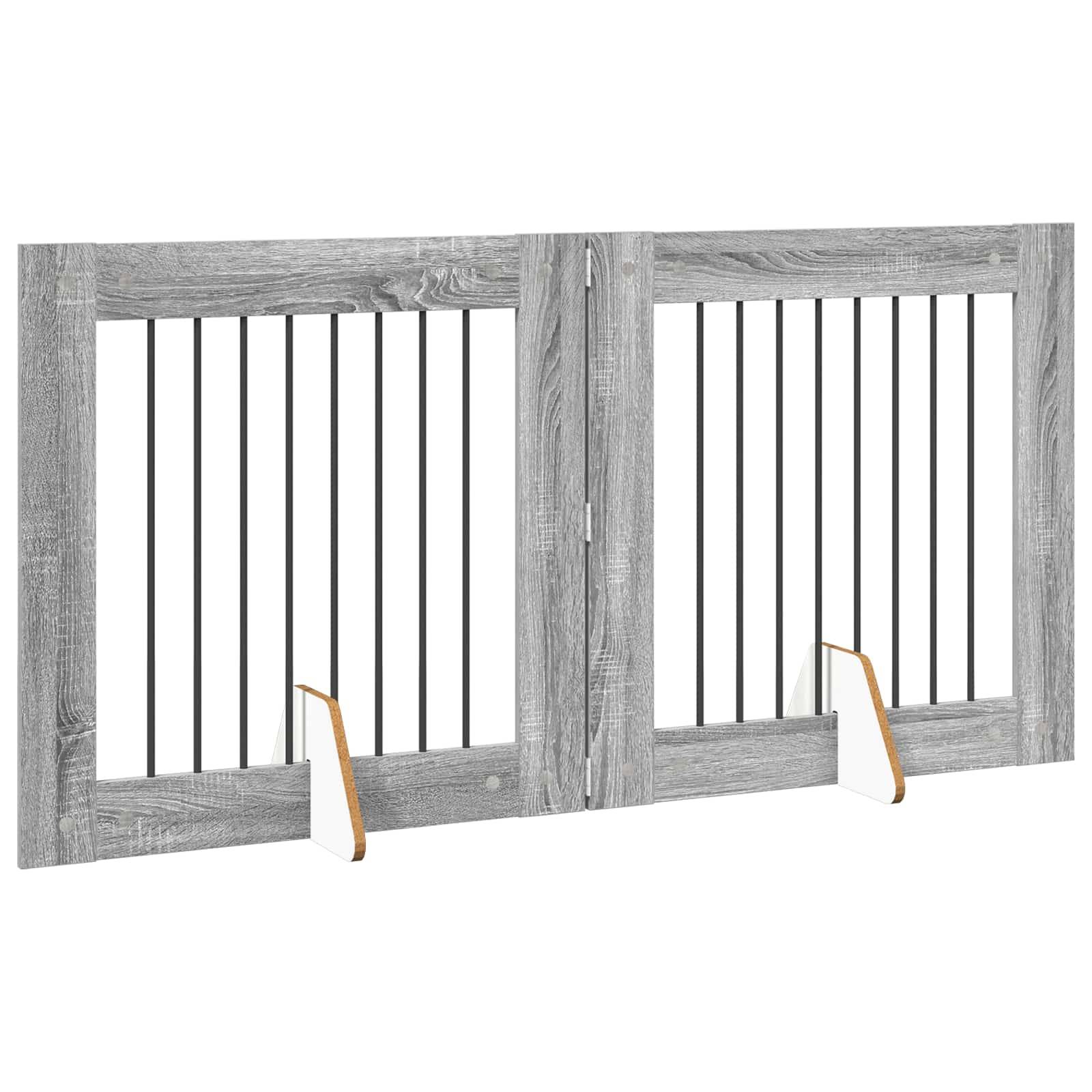 ComfortXL - Barrière de Sécurité Pliable pour Chien Intérieur Bois avec Supports 160,5cm Sonoma Gris - ComfortXL Outdoor Living - Image 3