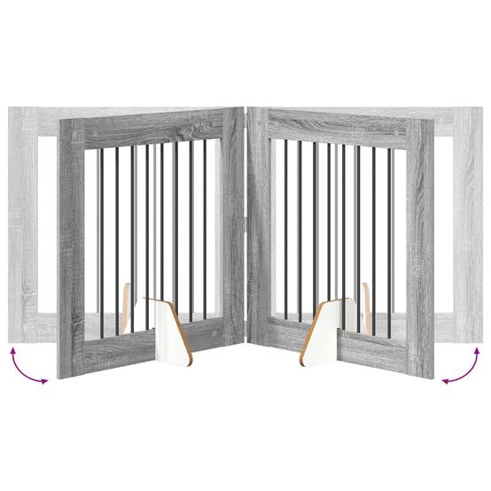 ComfortXL - Barrière de Sécurité Pliable pour Chien Intérieur Bois avec Supports 160,5cm Sonoma Gris - ComfortXL Outdoor Living - Image 7