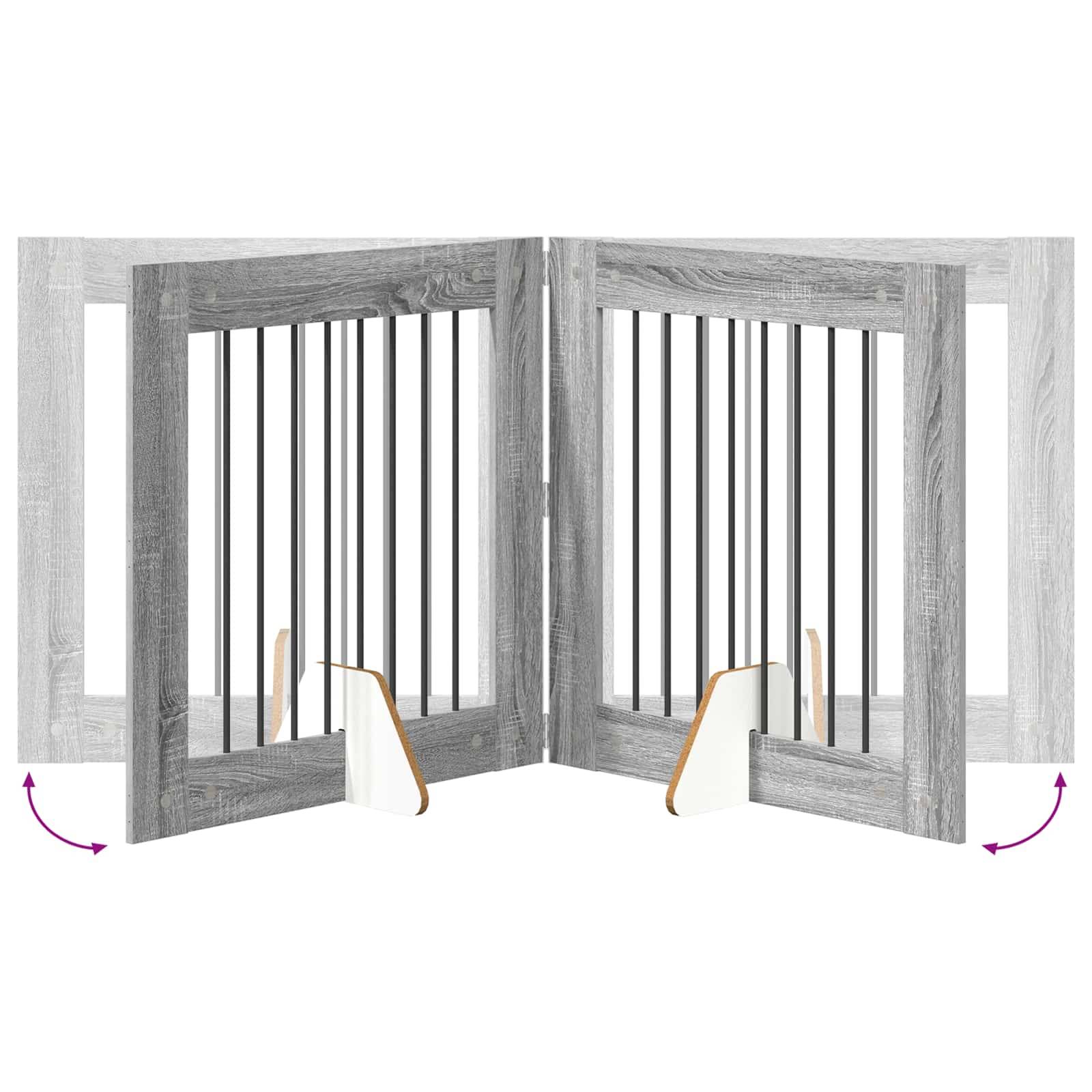 ComfortXL - Barrière de Sécurité Pliable pour Chien Intérieur Bois avec Supports 160,5cm Sonoma Gris - ComfortXL Outdoor Living - Image 7