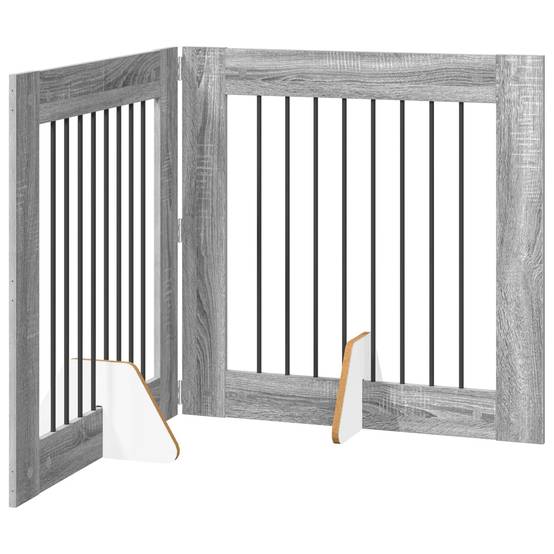 ComfortXL - Barrière de Sécurité Pliable pour Chien Intérieur Bois avec Supports 160,5cm Sonoma Gris - ComfortXL Outdoor Living - Image 2