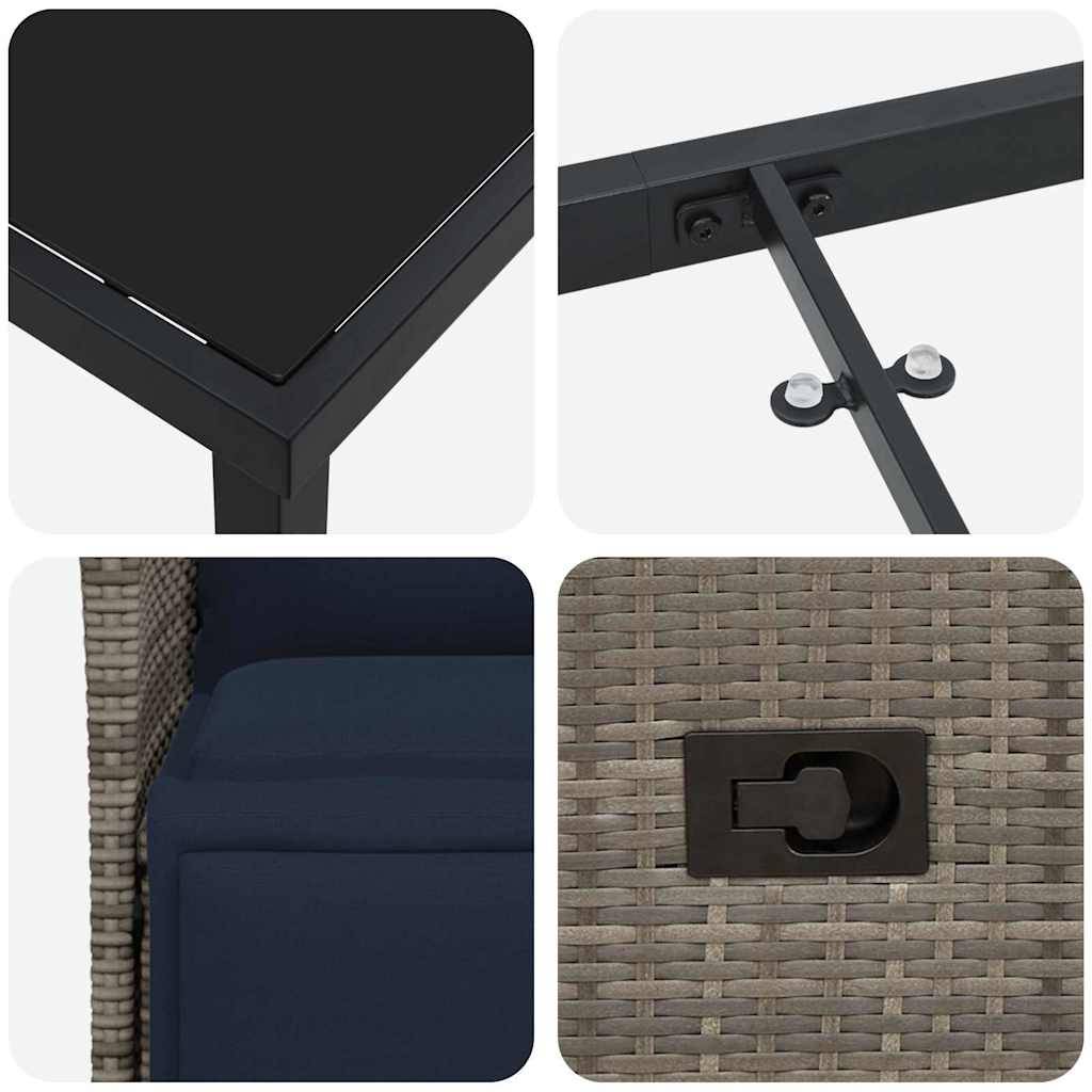 ComfortXL - Salon de Jardin 4 Places Gris en Polyrotin Tressé avec Table de Repas Extérieur – ComfortXL Outdoor Living - Image 9