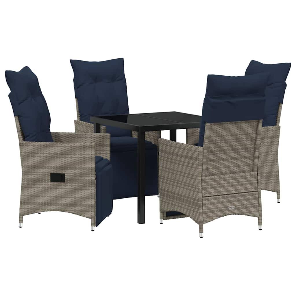 ComfortXL - Salon de Jardin 4 Places Gris en Polyrotin Tressé avec Table de Repas Extérieur – ComfortXL Outdoor Living - Image 2