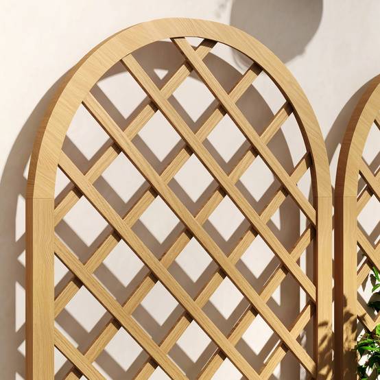 Lot 2 Treillis Arc Bois Sapin Plantes Grimpantes Aménagement Terrasse 60x120cm Marron - ComfortXL Outdoor Living - Image 10