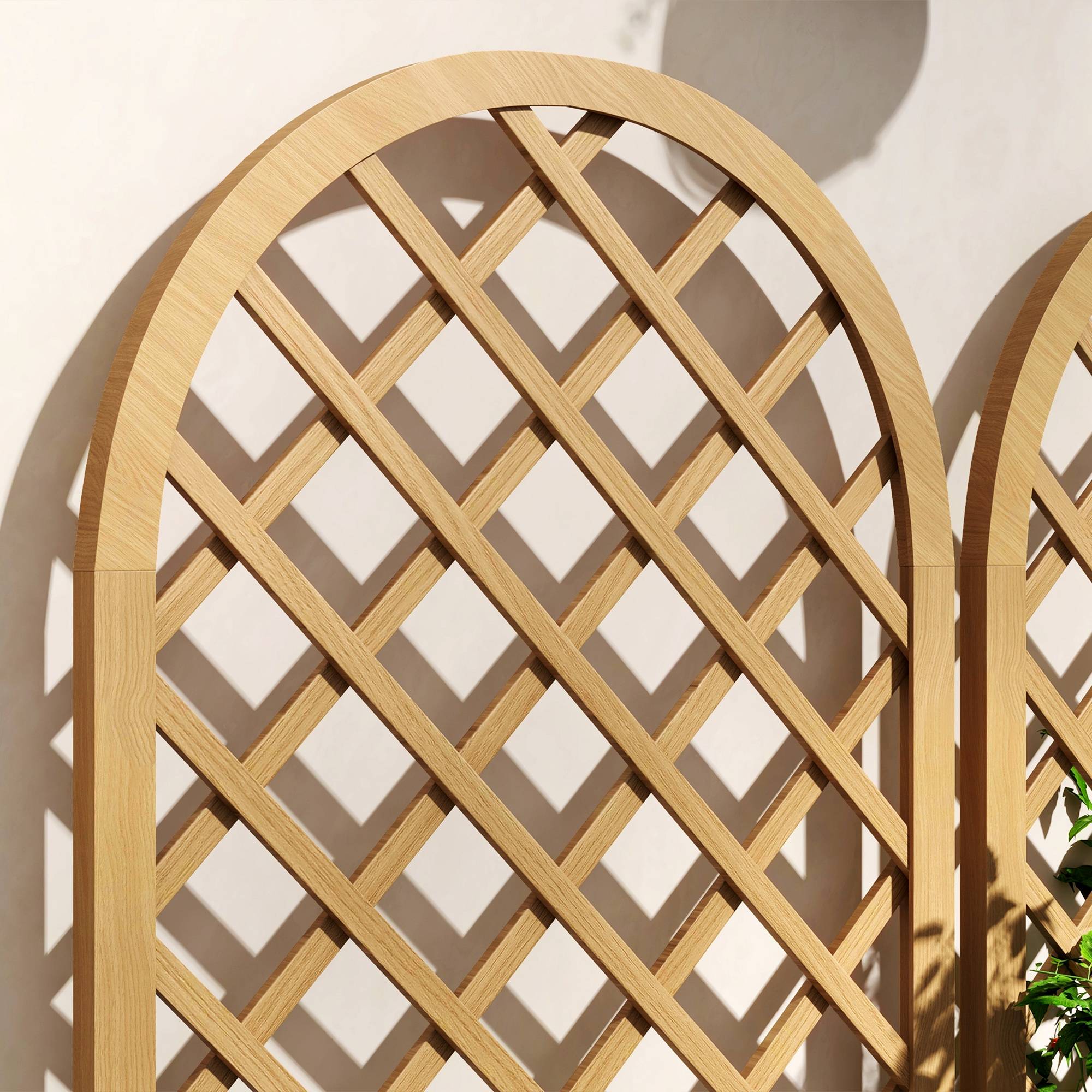 Lot 2 Treillis Arc Bois Sapin Plantes Grimpantes Aménagement Terrasse 60x120cm Marron - ComfortXL Outdoor Living - Image 10