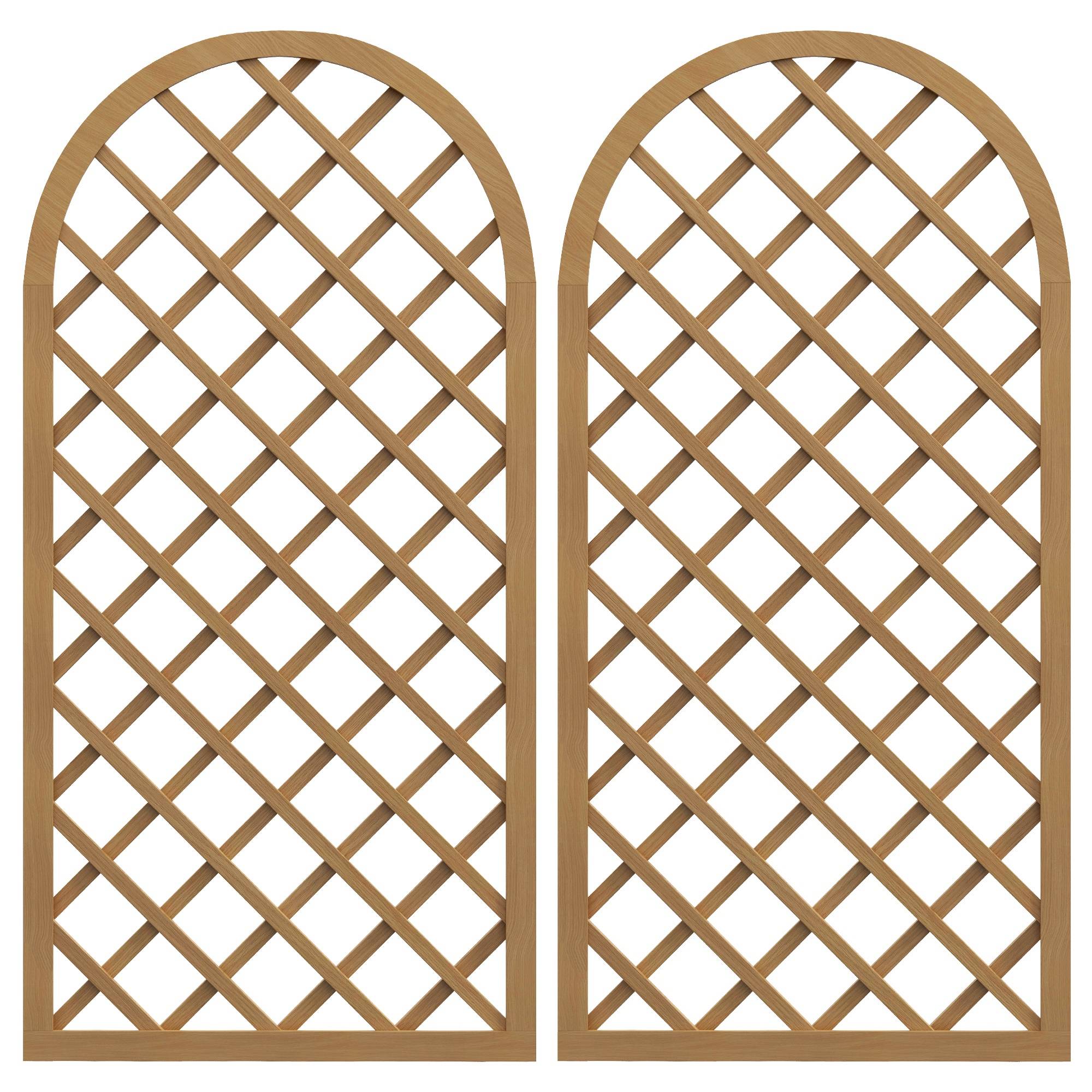 Lot 2 Treillis Arc Bois Sapin Plantes Grimpantes Aménagement Terrasse 60x120cm Marron - ComfortXL Outdoor Living - Image 2