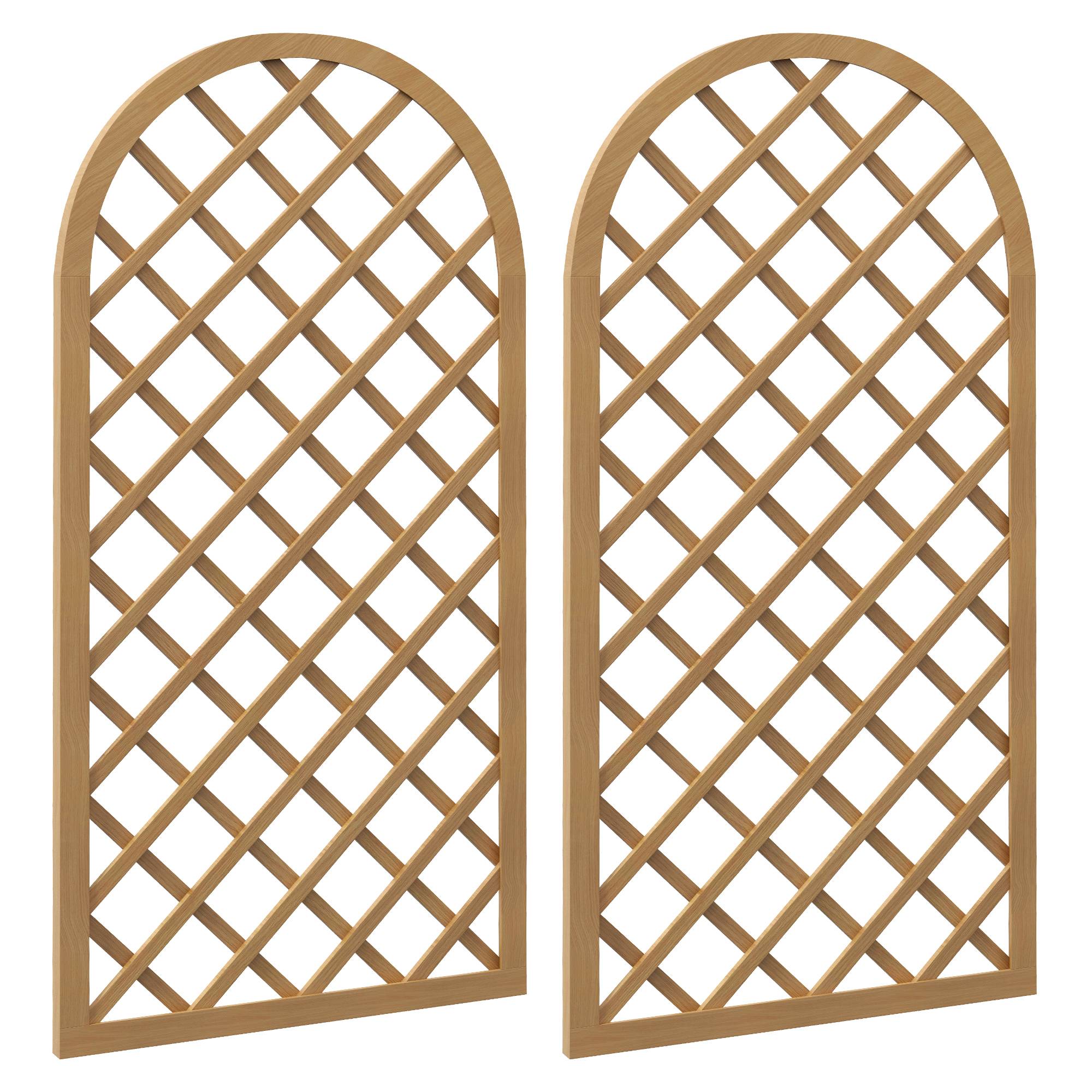 Lot 2 Treillis Arc Bois Sapin Plantes Grimpantes Aménagement Terrasse 60x120cm Marron - ComfortXL Outdoor Living - Image 1