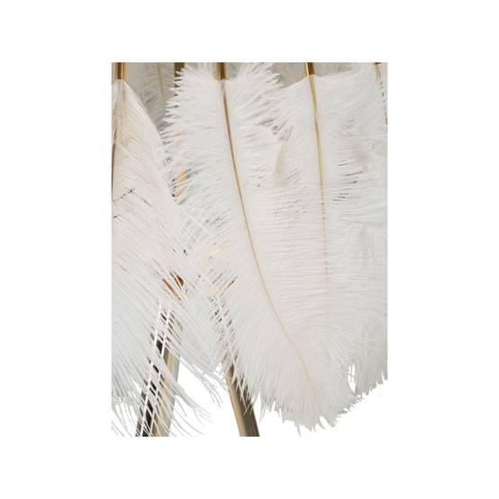 Lampadaire Imitation Plume "Stand" 147cm Or & Blanc - Image 5