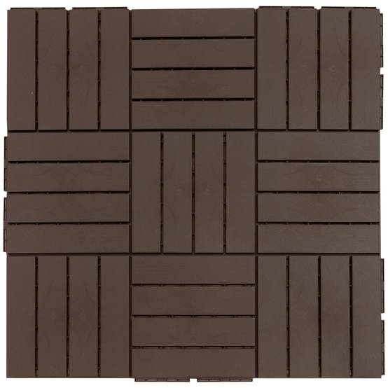 Dalles Terrasse Clipsables Polypropylène Balcon Aspect Bois 30x30cm Brun Lot de 9 - ComfortXL Outdoor Living - Image 2