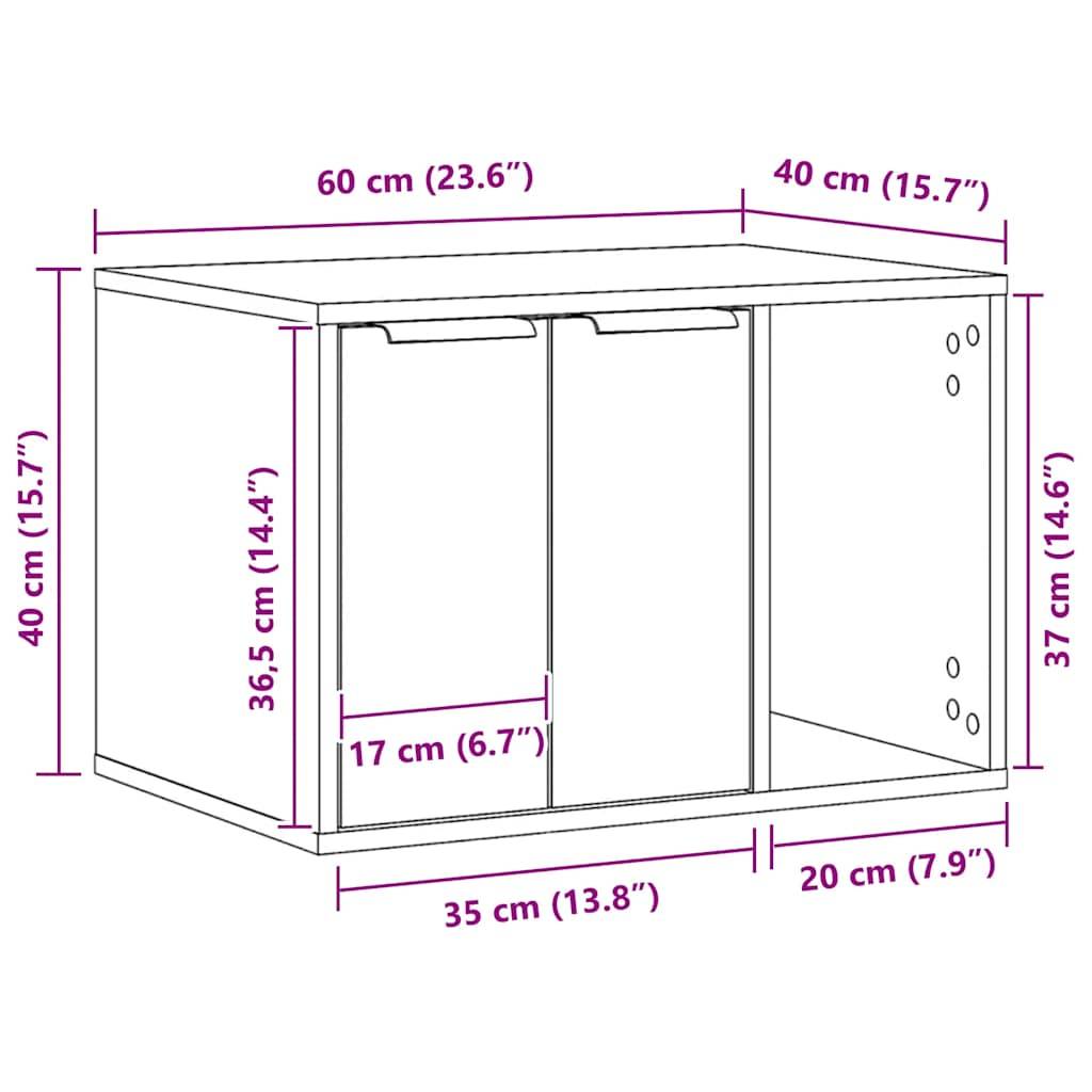 Vidaxl - Meuble de bac à litière pour chat chêne sonoma bois ingénierie vidaXL 857726 - Image 3
