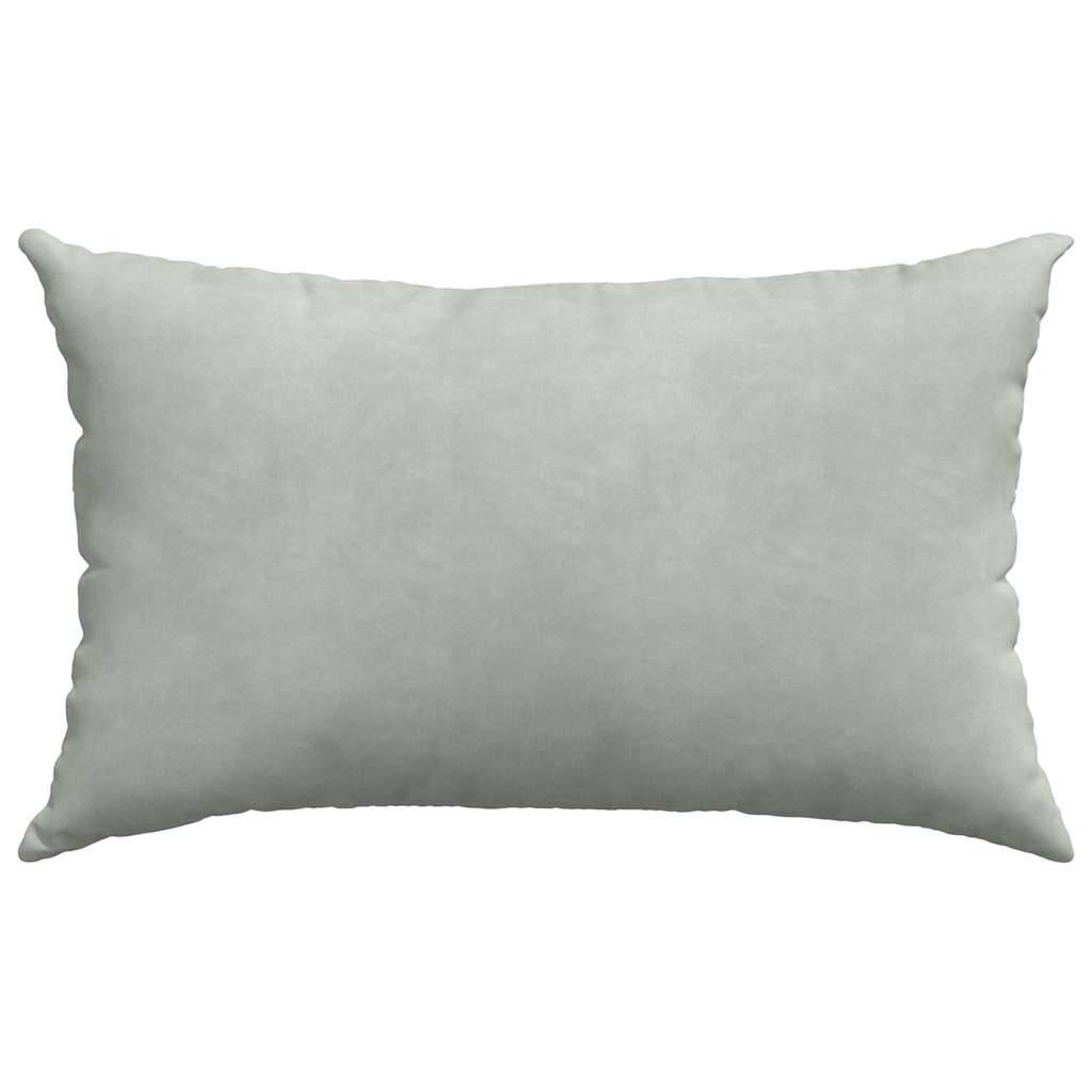 Lot de 2 Coussins de Canapé Velours Côtelé Doux Housse Amovible pour Salon Gris Clair 50x30 cm – ComfortXL Outdoor Living - Image 6