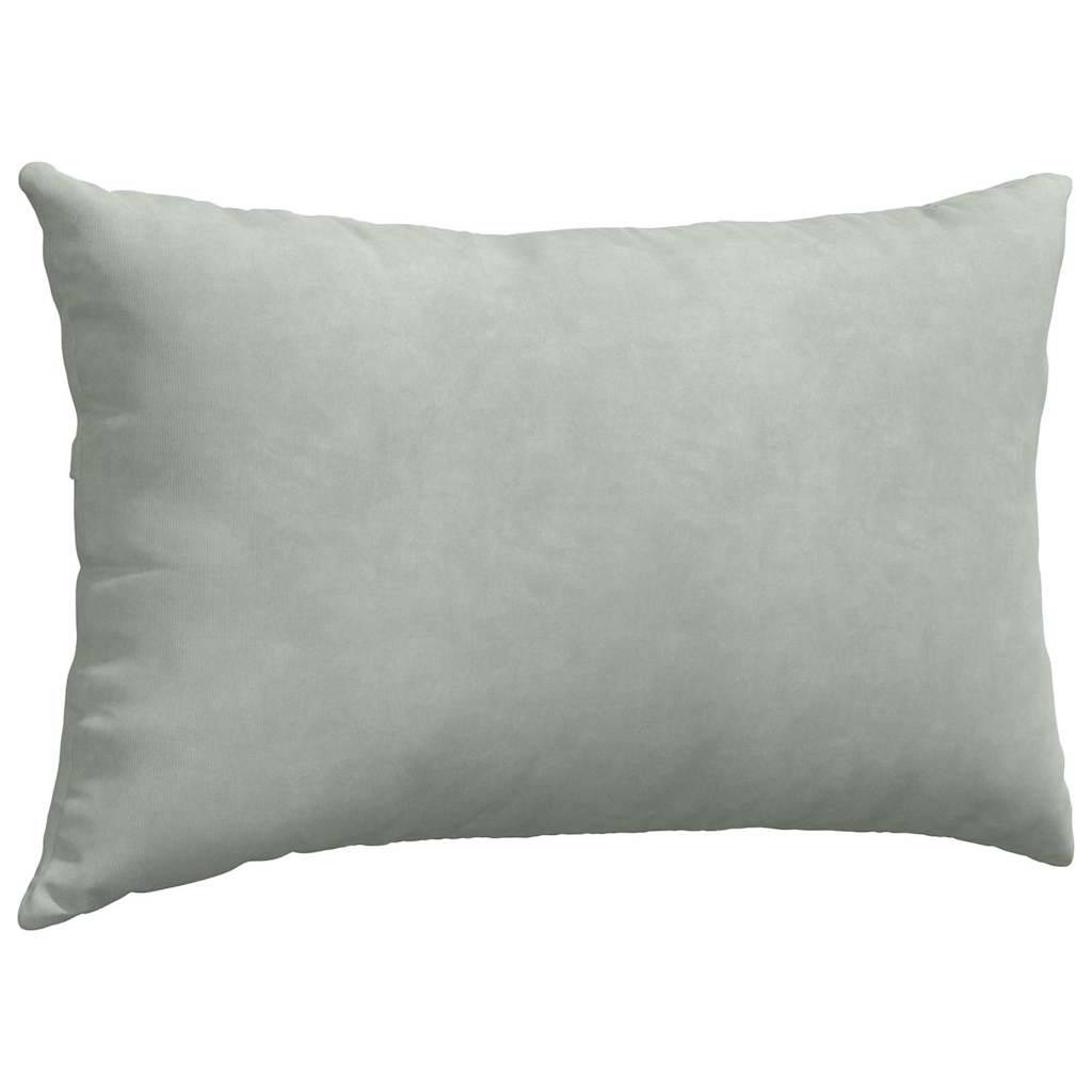 Lot de 2 Coussins de Canapé Velours Côtelé Doux Housse Amovible pour Salon Gris Clair 50x30 cm – ComfortXL Outdoor Living - Image 5