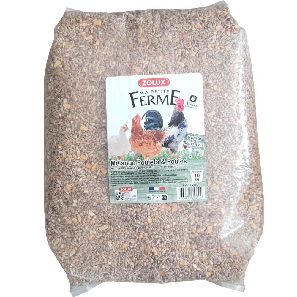 Zolux - Aliment composé Mélange poulets et poules 10 kg basse cour - Image 1