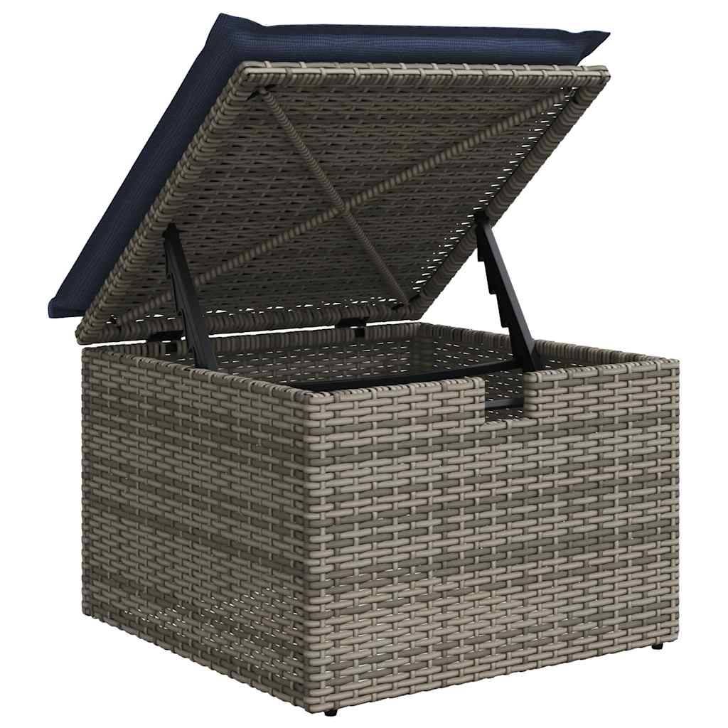 ComfortXL - Salon de Jardin Modulable Rotin Synthétique 6 Pièces avec Coffres de Rangement pour Terrasse Gris Coussins Bleus – ComfortXL Outdoor Living - Image 10