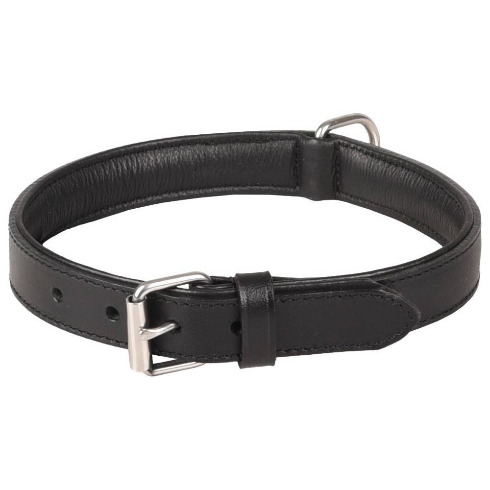 Flamingo - Collier Cuir L  40-46 cm ARIZONA noir pour chien - Image 1