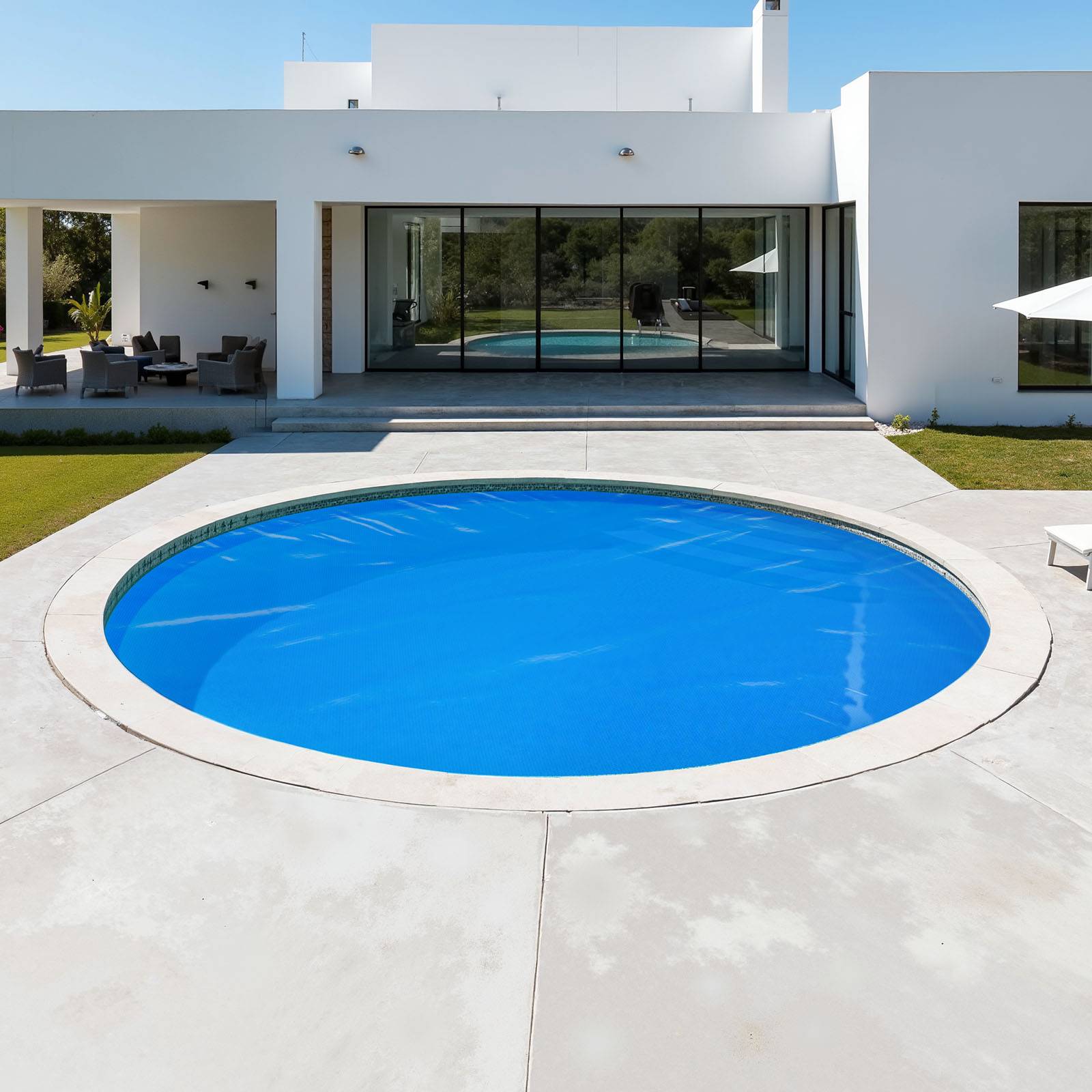 Vevor - VEVOR bâche solaire ronde 7,32 m, PE 0,4 mm, couverture à bulles pour piscines hors-sol et creusées, chauffe et conserve la chaleur, bleu. - Image 8