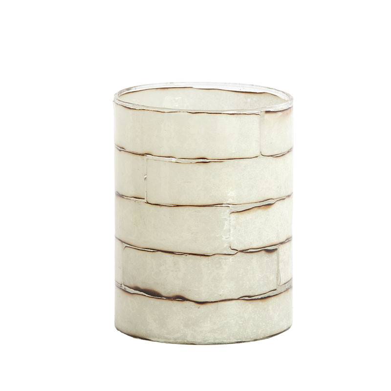 Photophore cylindrique blanc cassé DRONERI 10x13 cm - Image 2