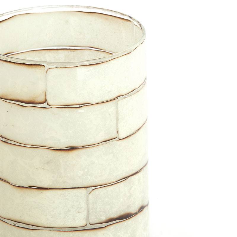 Photophore cylindrique blanc cassé DRONERI 10x13 cm - Image 4