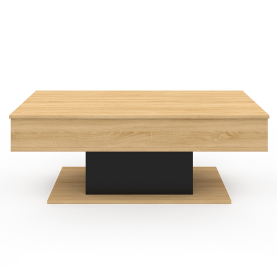 Table basse plateau relevable rectangulaire EDEN bois et noir - Image 3