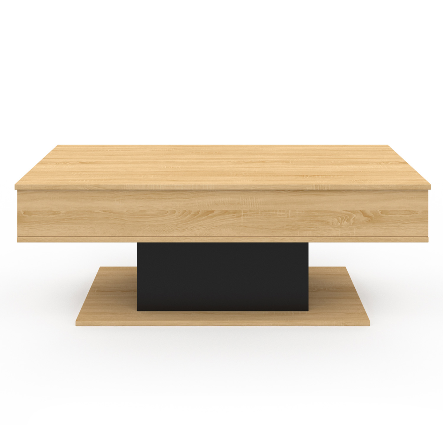 Table basse plateau relevable rectangulaire EDEN bois et noir - Image 3
