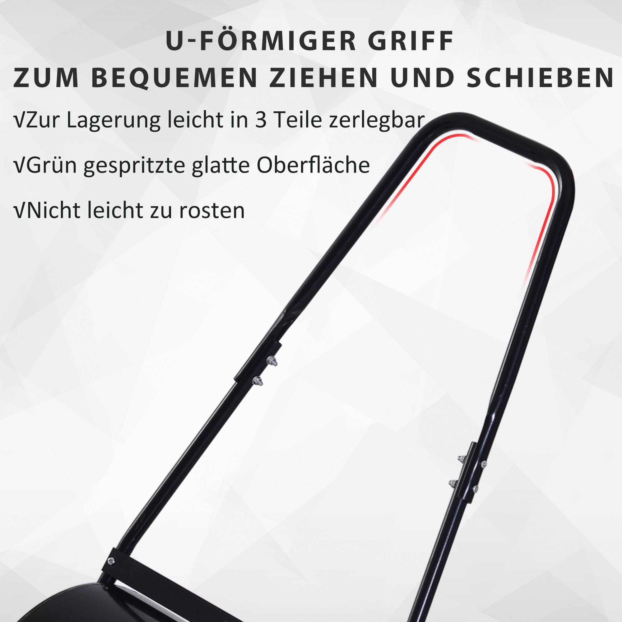 ComfortXL - Rouleau à gazon en métal 60 L Ø40 cm noir et vert pour pelouse semée nivellement jardin poignée en U - Image 5