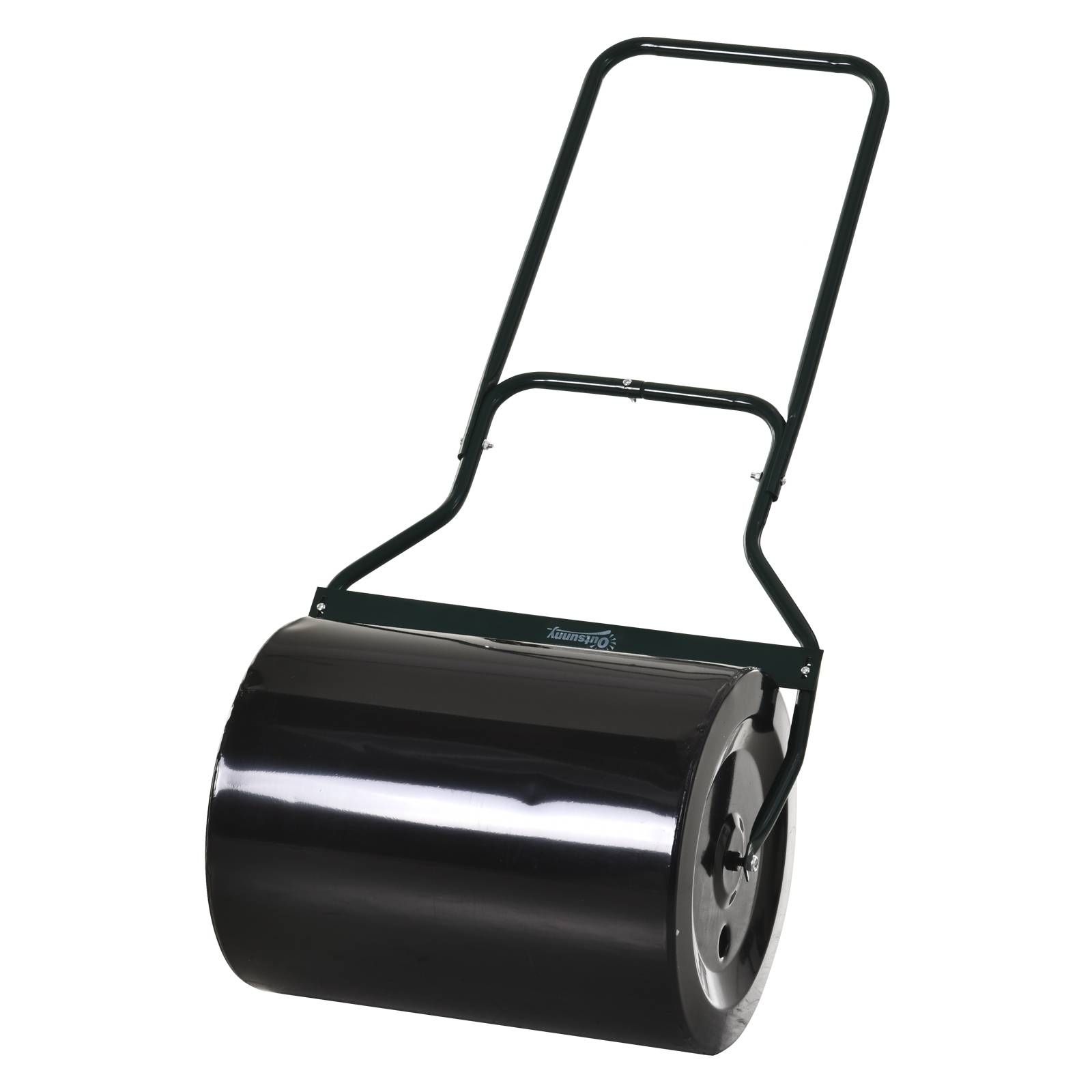 ComfortXL - Rouleau à gazon en métal 60 L Ø40 cm noir et vert pour pelouse semée nivellement jardin poignée en U - Image 2