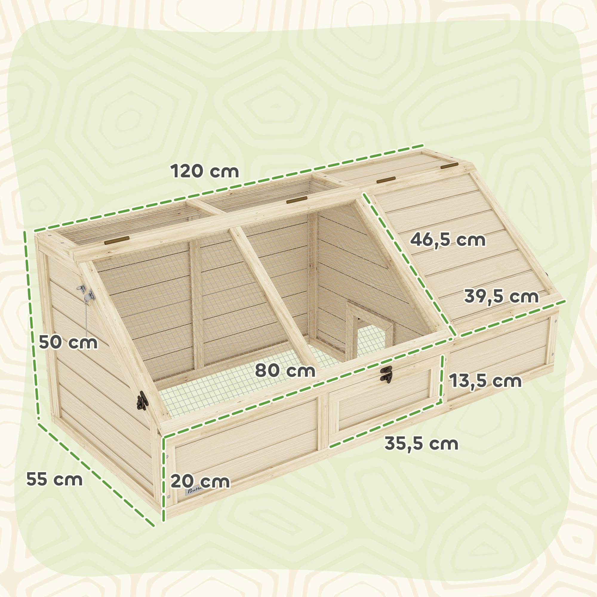Enclos extérieur pour tortues, sans fond, ouverture facile, couleur naturel - Image 5