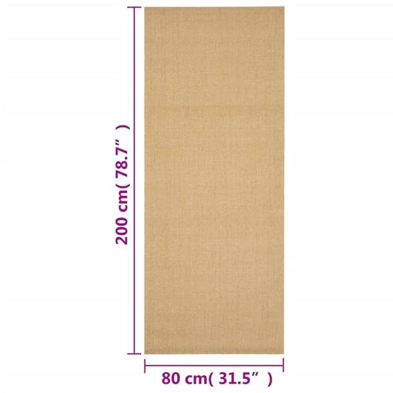 Tapis de Couloir en Sisal 100% Naturel Antidérapant pour Entrée Salon Brun 80x200 cm – ComfortXL Outdoor Living - Image 7