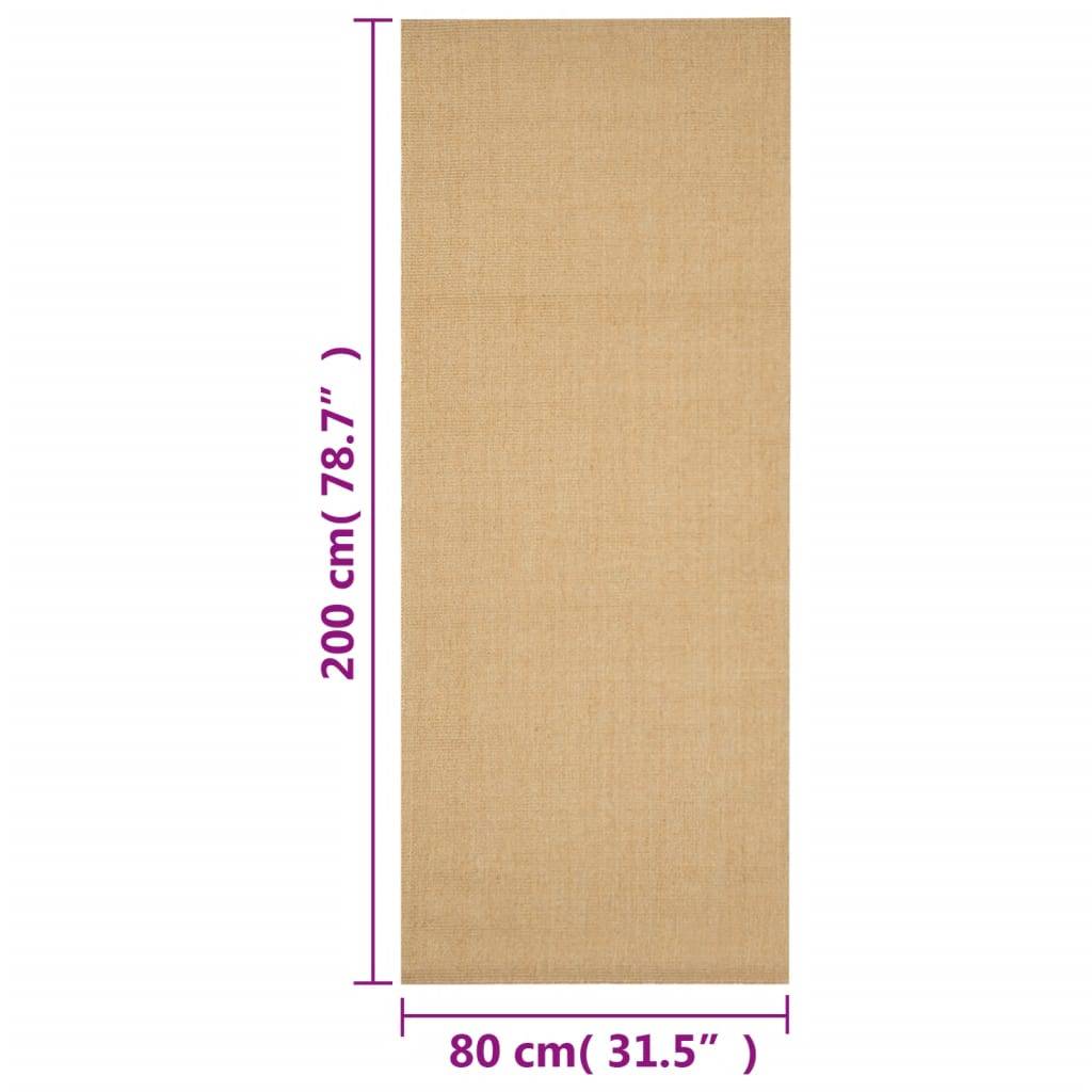 Tapis de Couloir en Sisal 100% Naturel Antidérapant pour Entrée Salon Brun 80x200 cm – ComfortXL Outdoor Living - Image 7
