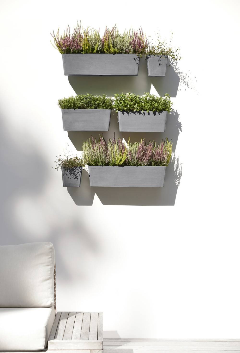 Ecopots - Pot suspension mural Manhattan Wall L Gris - 55 x 17,2 x H. 15 cm - 9,2 L ECOPOTS - Image 5