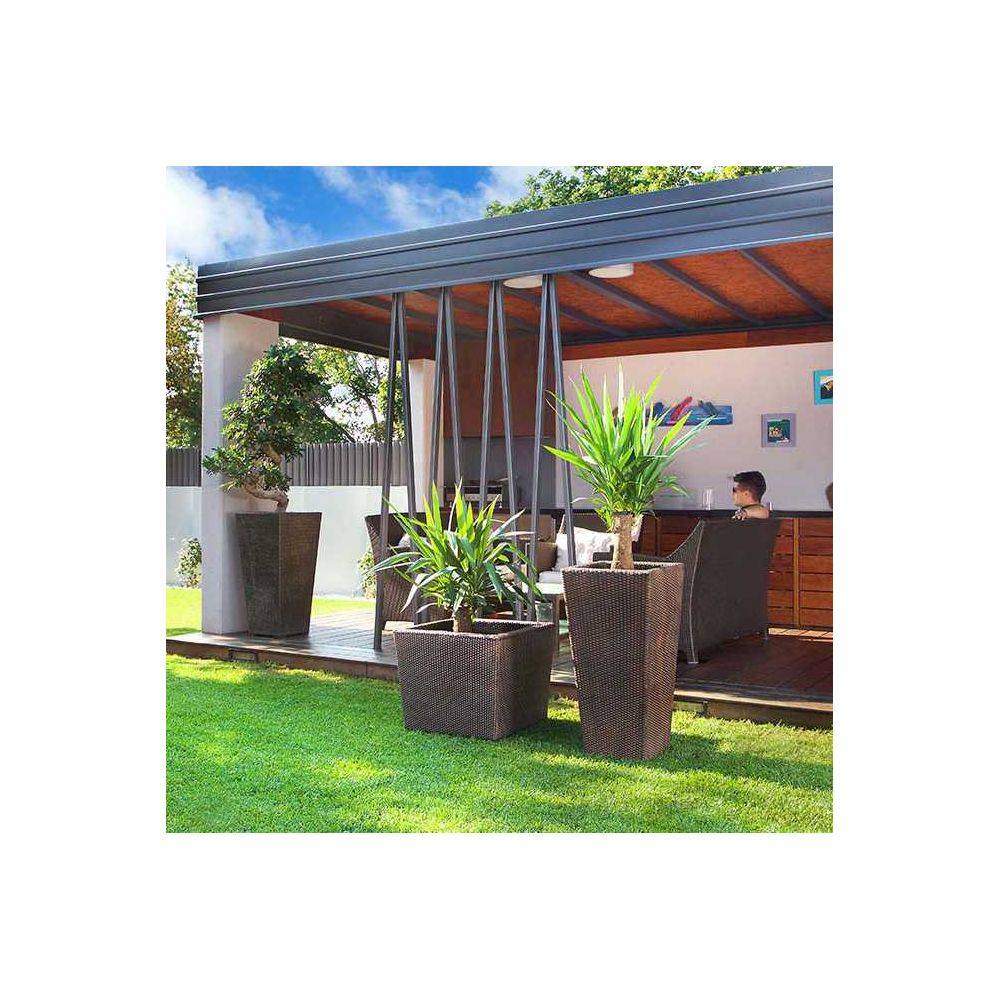 Roto - Jardinière en polyéthylène Bambus Carrée 42 x 42 x 84 cm - Image 2