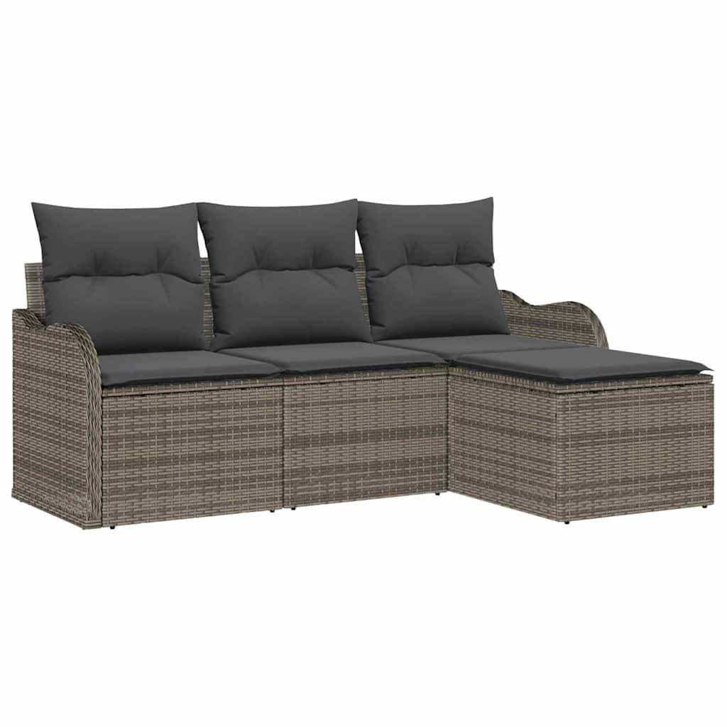 ComfortXL - Salon de jardin 4 places en polyrotin avec rangement et coussins Noir – ComfortXL Outdoor Living - Image 2