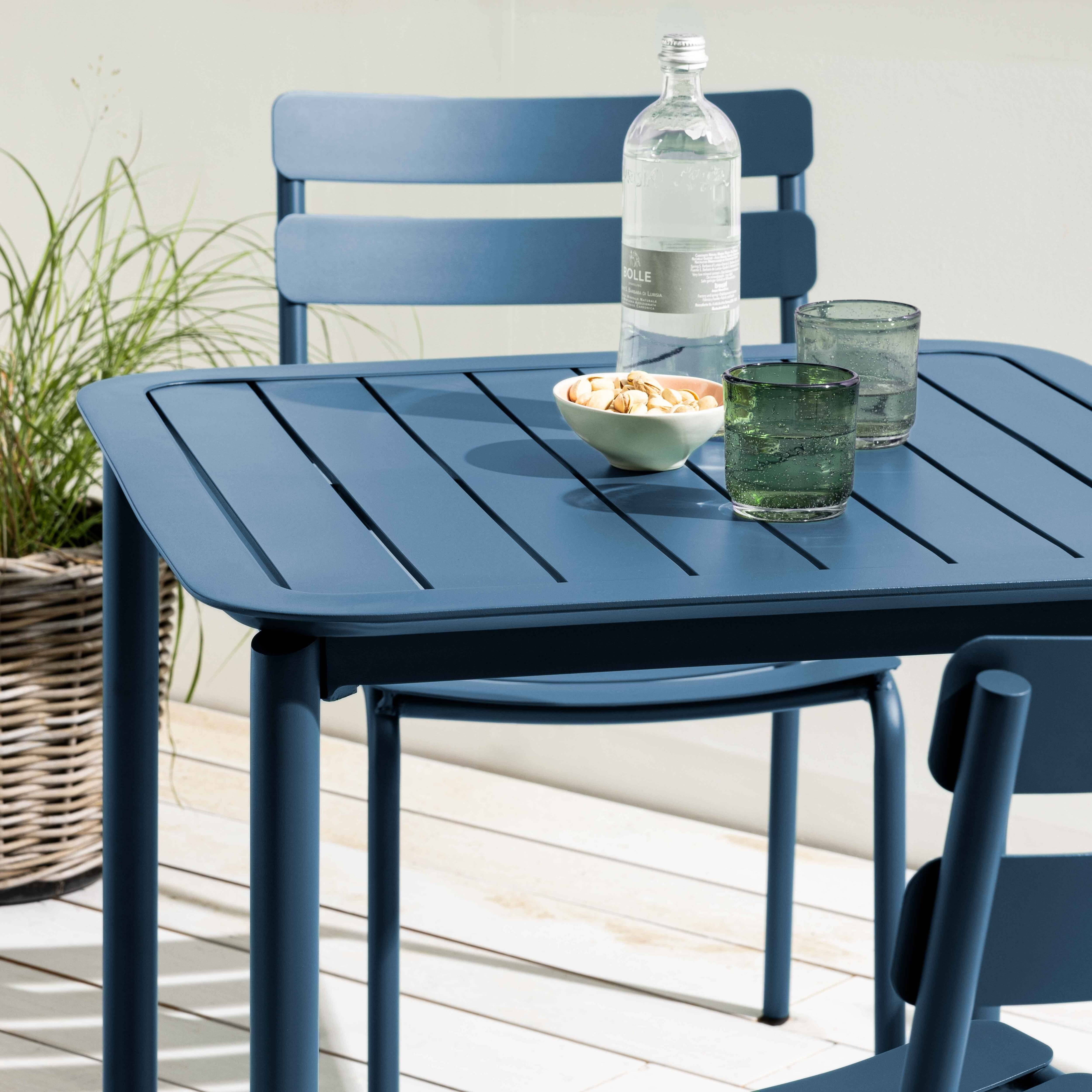 Oviala - Ensemble table de terrasse 70cm et 2 chaises bleu foncé Almada - Oviala - Image 3